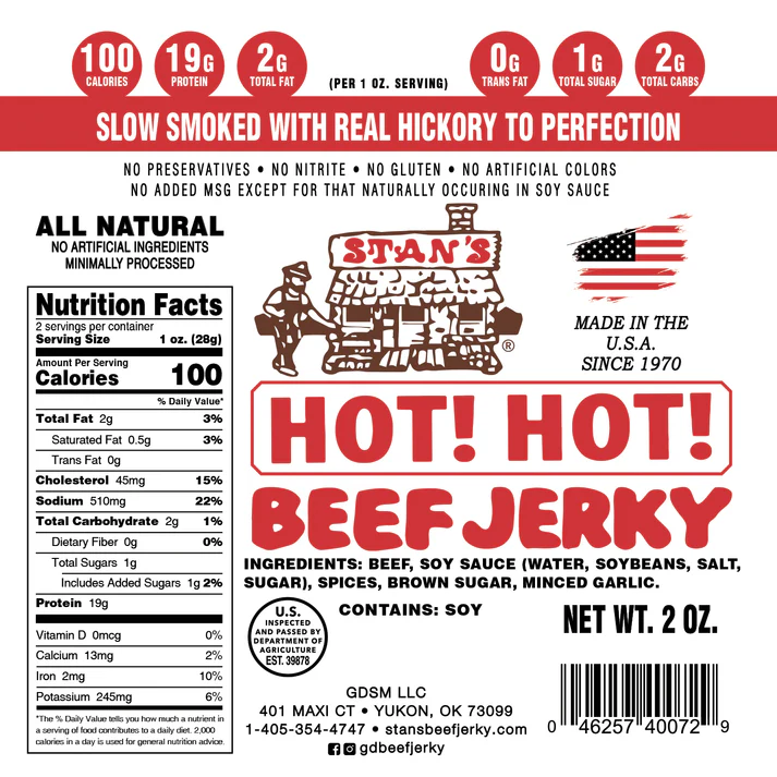 Stan’s Beef Jerky – Hot! Hot! Stan’s Beef Jerky – Hot! Hot!