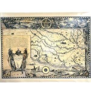 Native Oklahoma Large Map (Gold Trim)