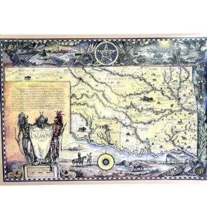 Native Oklahoma Large Map (Blue Trim)