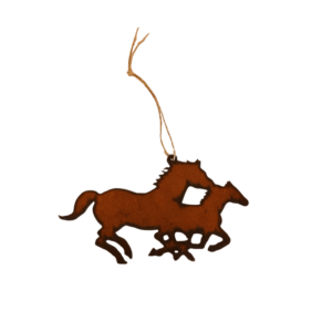 Double Horses Western Rodeo Ornament