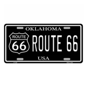 Route 66 Oklahoma Metal Novelty License Plate