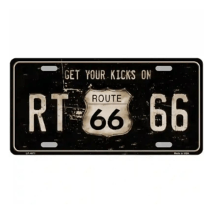 Route 66 Get Your Kicks Metal Novelty License Plate