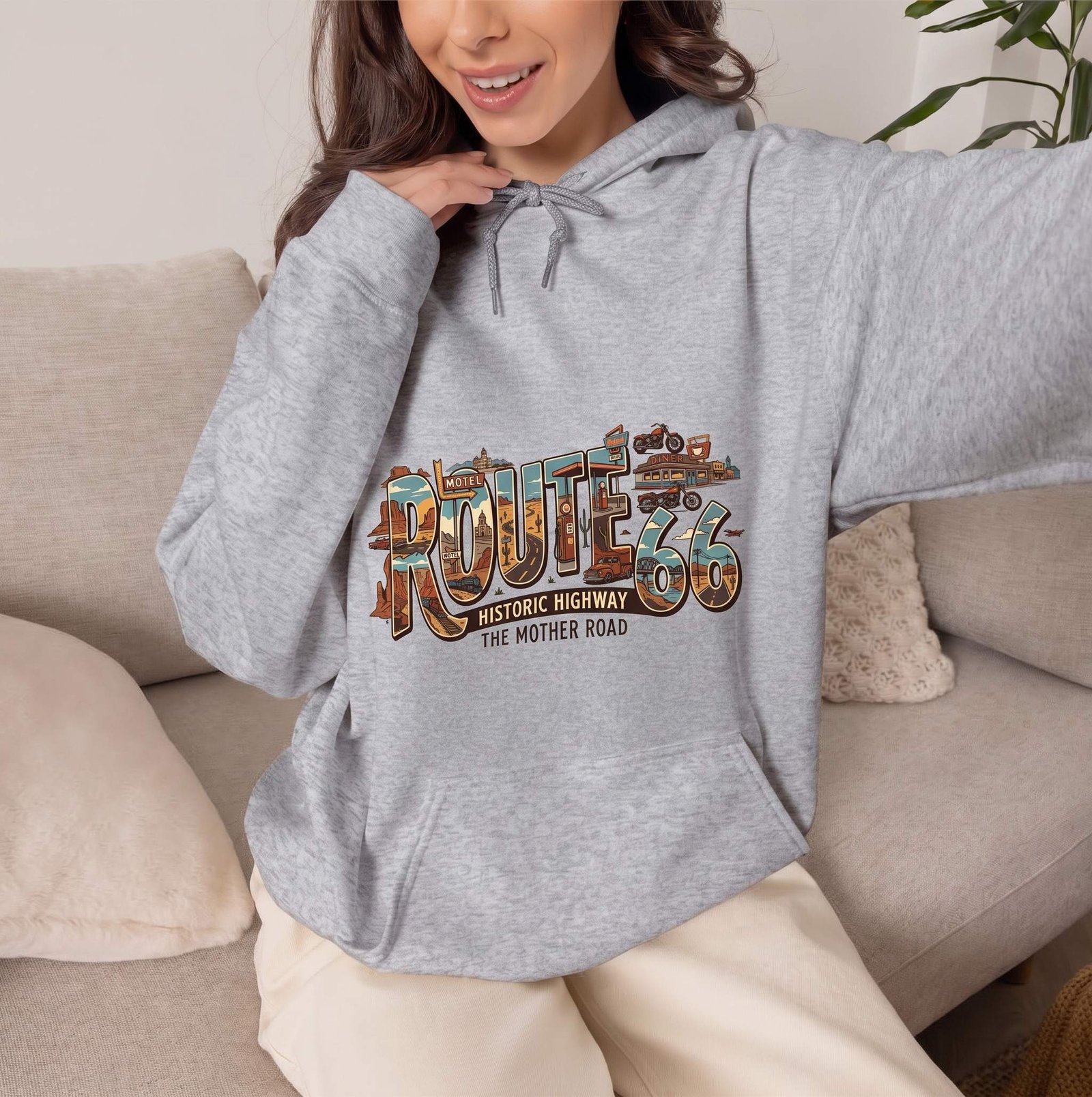 Route 66 – Hoodie (Gray) Route 66 - Hoodie (Gray)