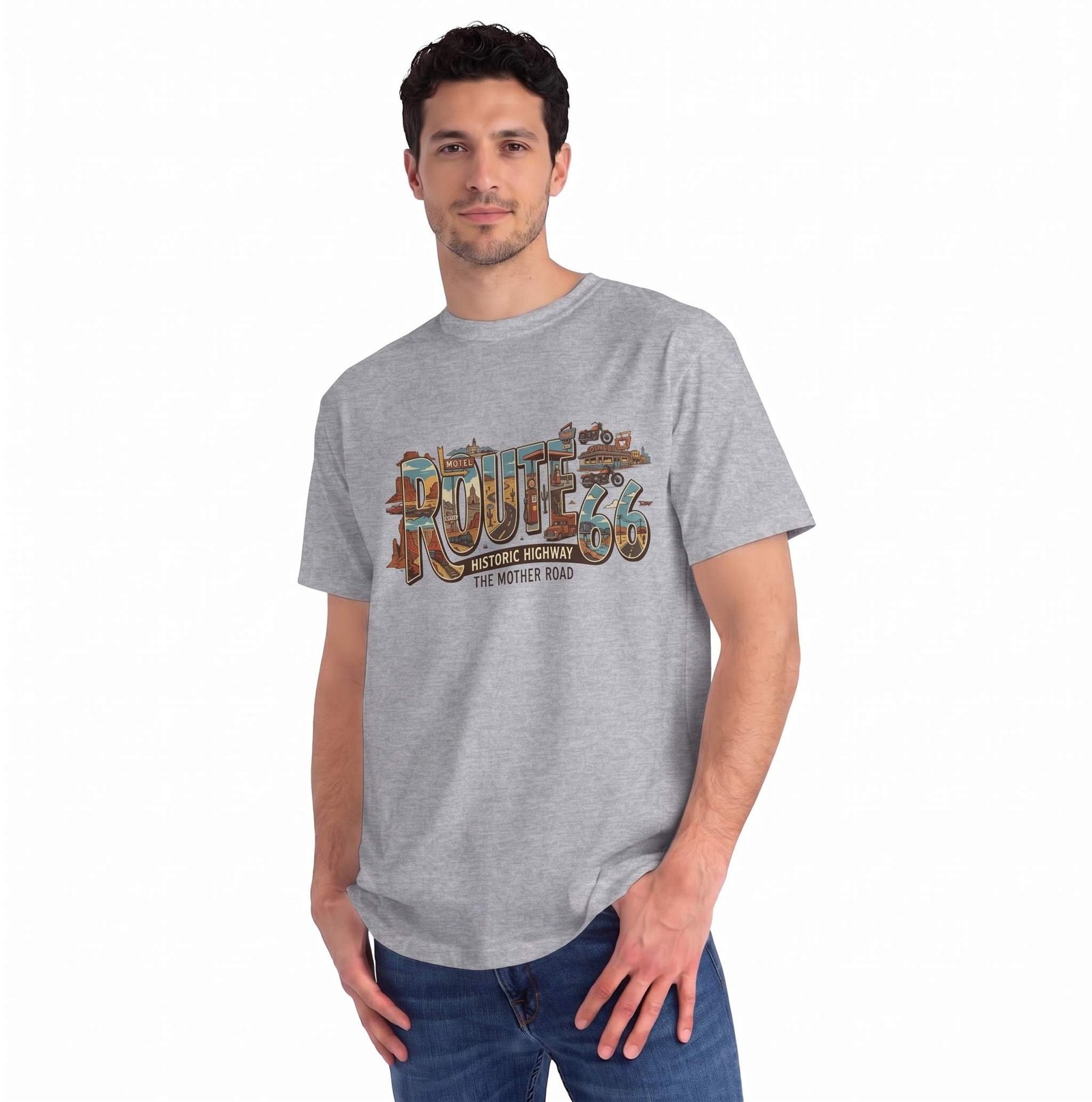 Route 66 – Tshirt (Gray) Route 66 - Tshirt (Gray)