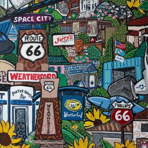 Clint Stone Postcard - Route 66 - Weatherford, OK