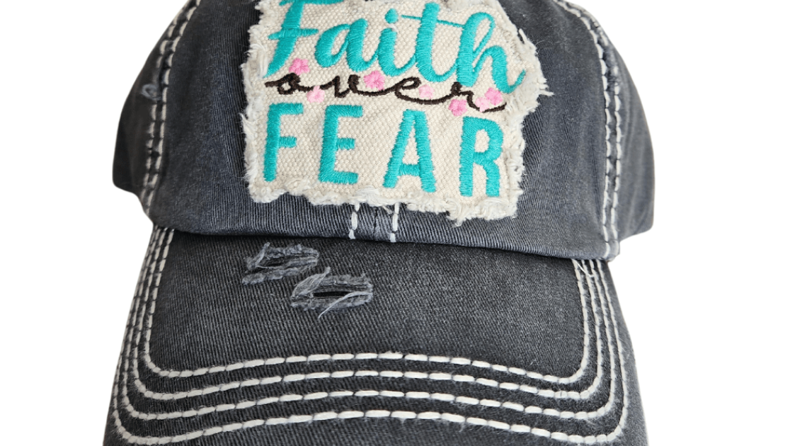 Faith Over Fear Gray Cap