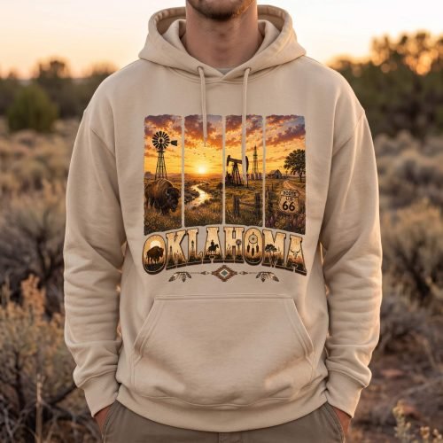 oklahoma Sunrise Hoodie_Sand