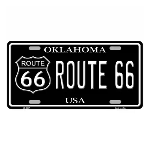Route 66 Oklahoma Metal Novelty License Plate