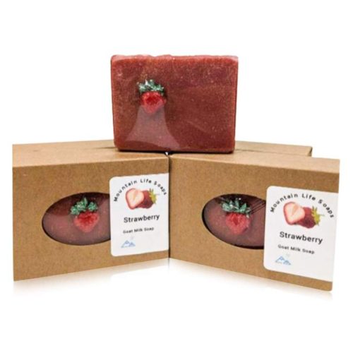 milk soap, strawberry soap, oklahoma bath soap,