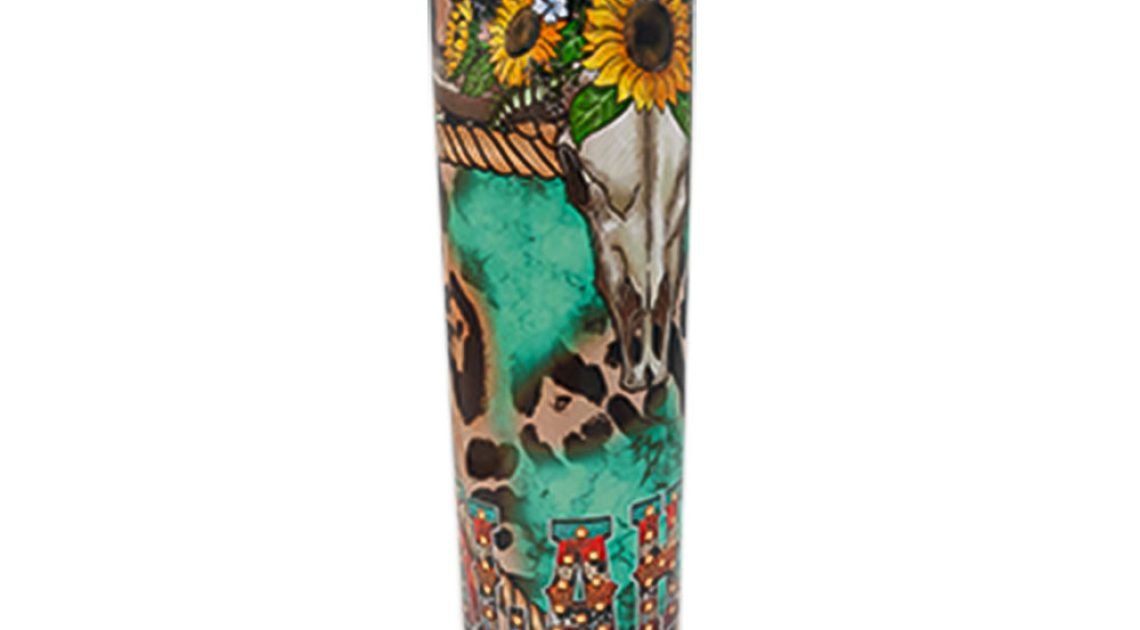 Tumbler--Teal-Skull
