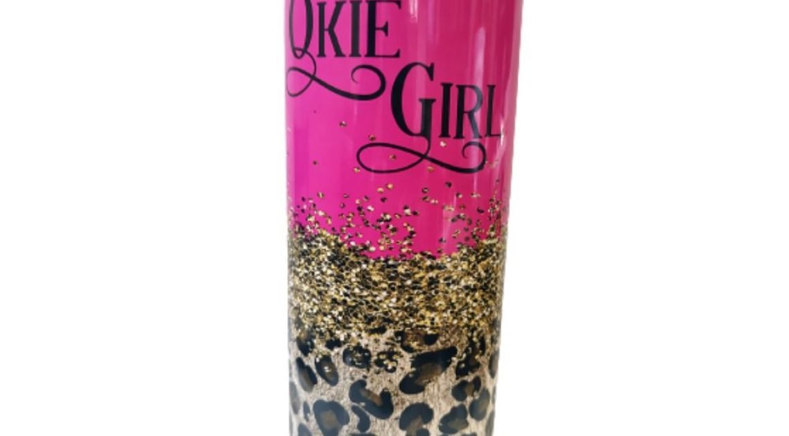 Glitter Gold Hot Pink Tumbler