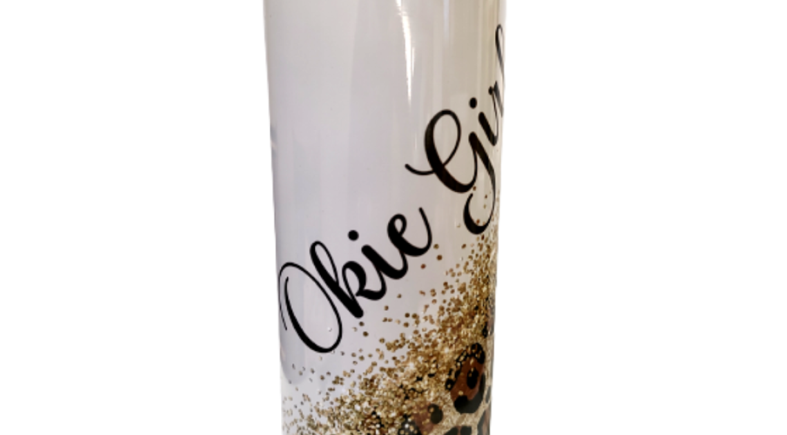 Glitter White Okie Girl Tumbler