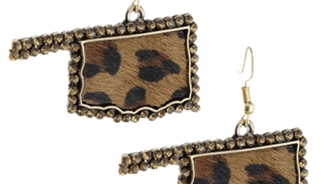 Leopard Oklahoma Earrings Bronze